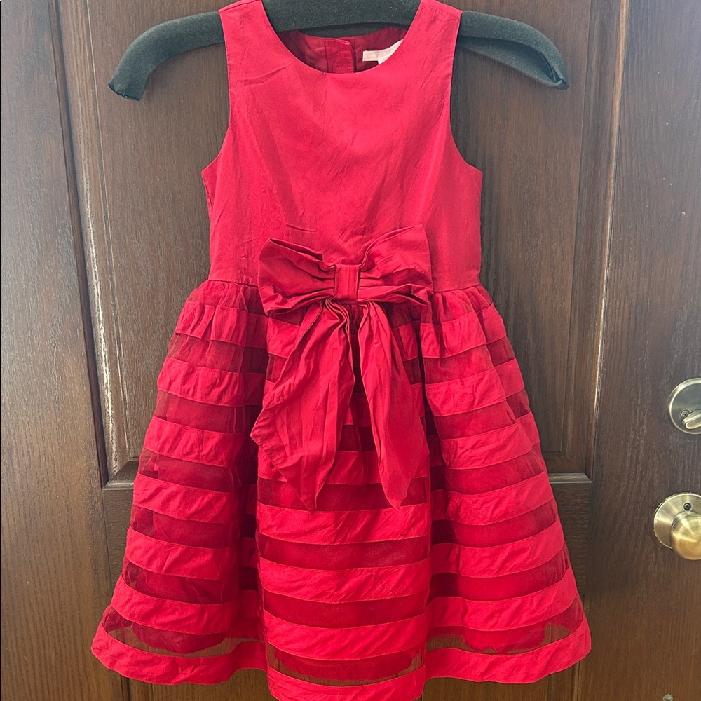 Elegant Red Kids Dress with Bow